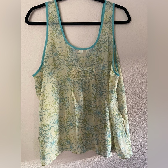 Cacique Women’s yellow Floral Chiffon Lingerie Sleep Set Tank Shorts Sheer 22/24 - Picture 3 of 11